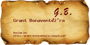 Grant Bonaventúra névjegykártya